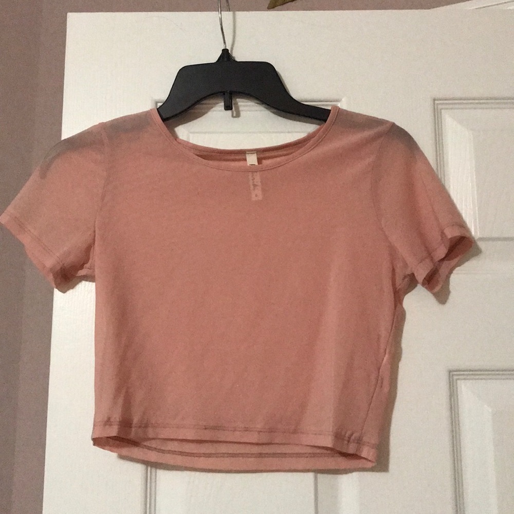 Blush mesh crop top